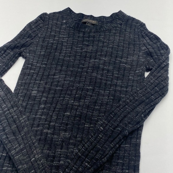 Banana Republic Women’s Charcoal Merino Wool Sweater SM Ribbed Crew neck - Picture 2 of 10